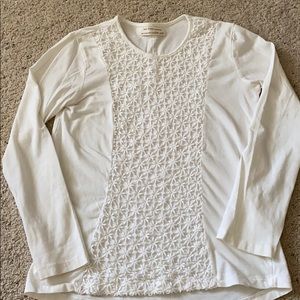 Zara Girl Cream lace long sleeve top size 9/10